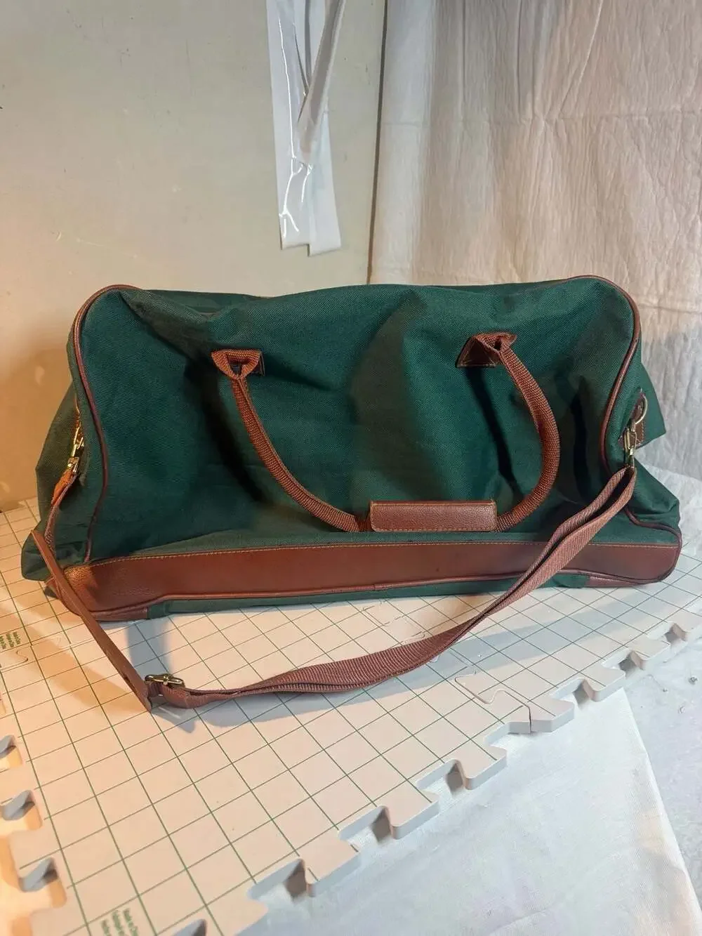 Vintage Ralph Lauren Polo Green Canvas Commuter Overnight Travel Bag - ,